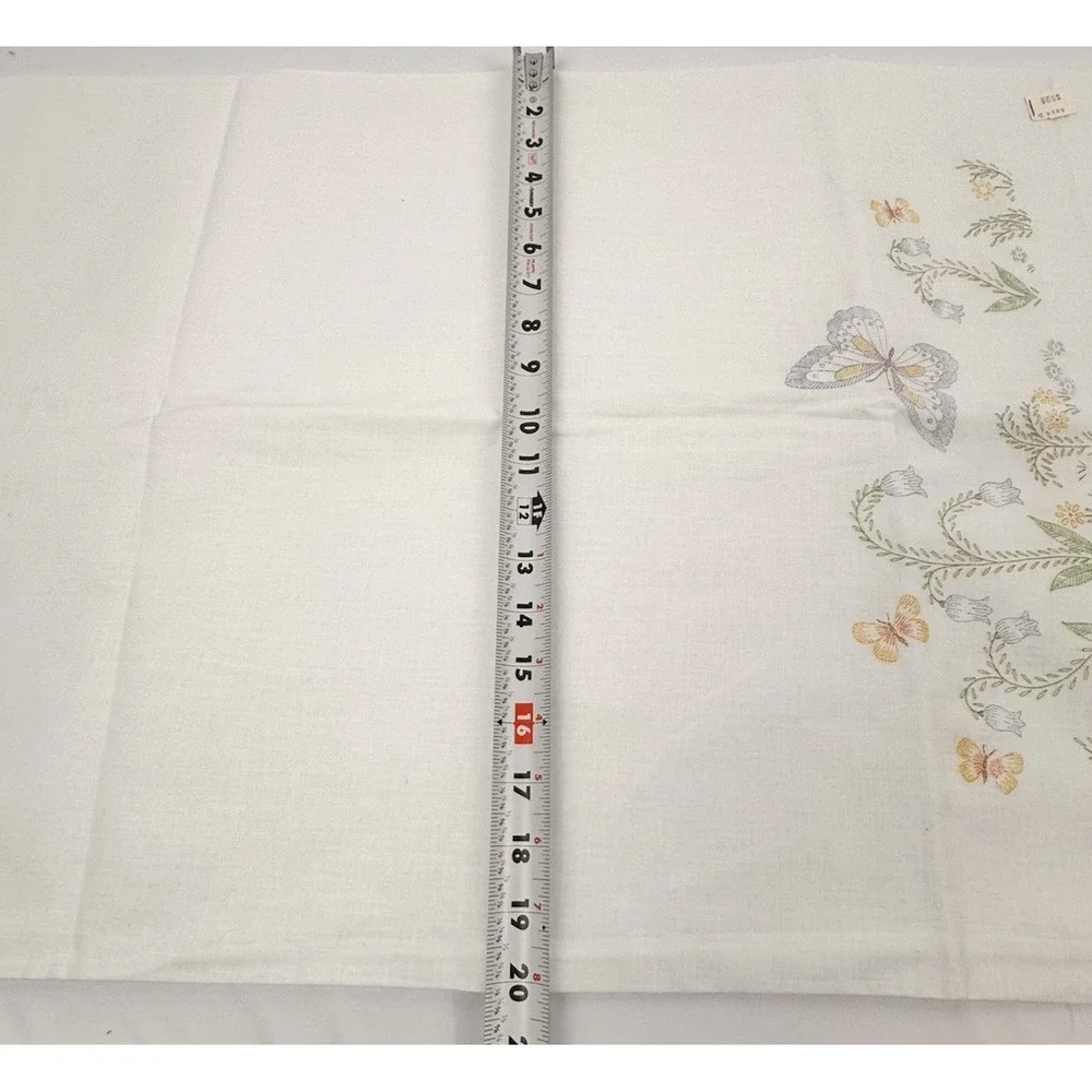 VTG Thomaston Embroidery Stamped Pillow Cases White No-Iron Muslin Floral‎ NOS